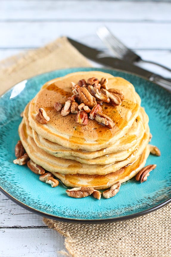 Whole Wheat Zucchini Pancakes...124 calories and 3 Weight Watchers PP for 3 tasty bites a couple of these fiber-filled pancakes! | cookincanuck.com #healthy #recipe
