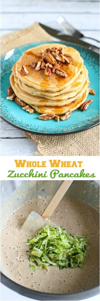 Whole Wheat Zucchini Pancakes...124 calories and 3 Weight Watchers PP for 3 tasty bites a couple of these fiber-filled pancakes! | cookincanuck.com #healthy #recipe