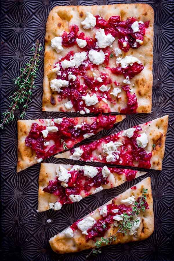 Roasted Cranberry Goat Cheese Flatbread