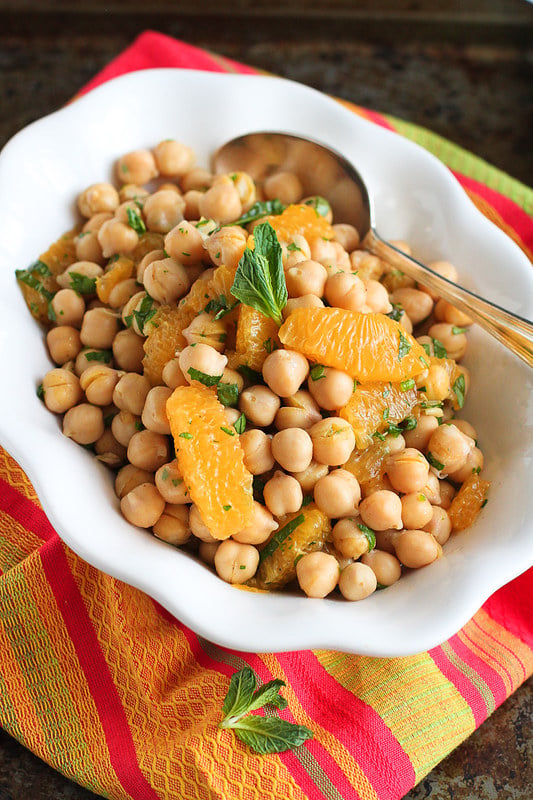 Citrus Chickpea Salad with Lemon Herb Dressing…Eat this healthy salad by itself or serve it over fresh spinach! 174 calories and 2 Weight Watcher Freestyle SP