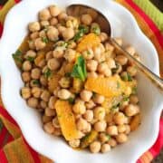 Citrus Chickpea Salad with Lemon Herb Dressing…Eat this healthy salad by itself or serve it over fresh spinach! 174 calories and 2 Weight Watcher Freestyle SP