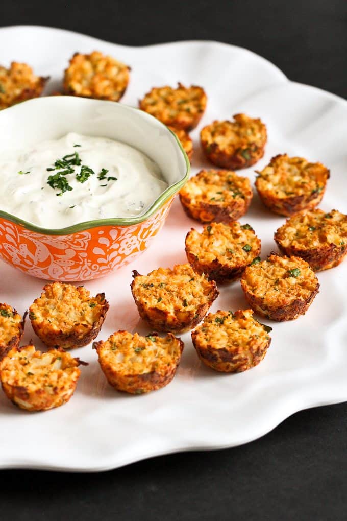 Baked Cauliflower Bites with Hummus amp Feta Healthy Appetizer Recipe