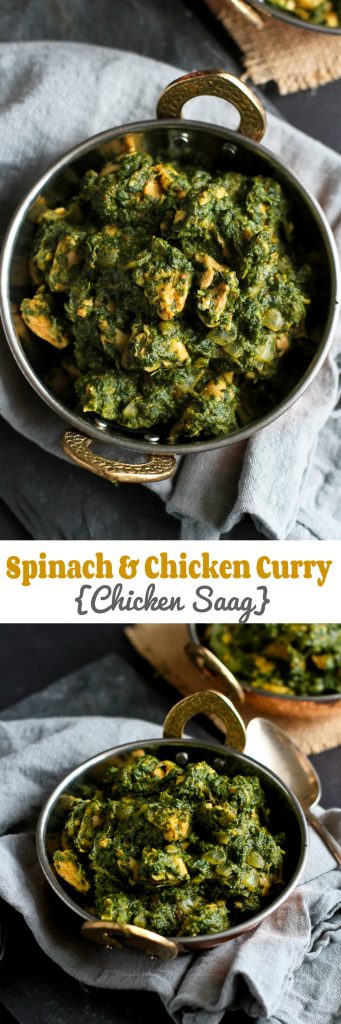 Spinach Chicken Curry Recipe {Chicken Saag}…Make this classic, healthy Indian dish in your own kitchen! 248 calories and 248 calories and 5 Weight Watcher Freestyle SP