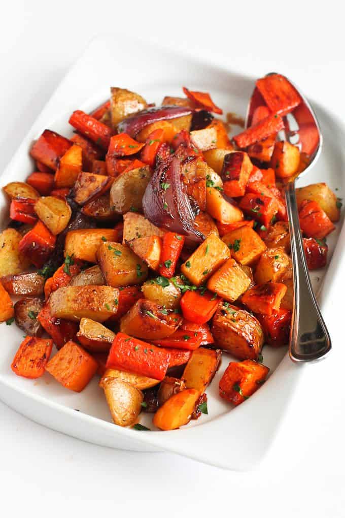 Tart Cherry Glazed Roasted Root Vegetables…Amazing flavors in this side dish! You won’t be able to stop eating them. 202 calories and 6 Weight Watcher Freestyle SP