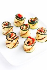 Grilled Zucchini Hummus Roll-Ups…Healthy, easy and pretty summertime appetizer! 43 calories and 1 Weight Watchers Freestyle SP