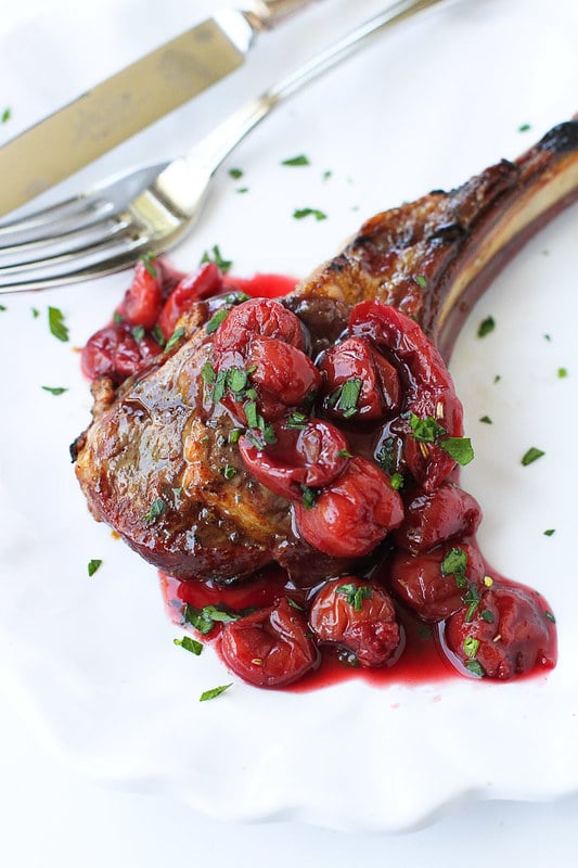 Grilled Lamb Chops with Tart Cherry Sauce…A beautiful summertime meal that’s fantastic for entertaining! 268 calories and 8 Weight Watchers Freestyle SP
