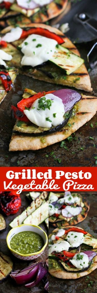 Grilled Pesto Vegetable Pizzas…An easy vegetarian meal with fantastic smoky flavor! 183 calories and 7 Weight Watchers Freestyle SP