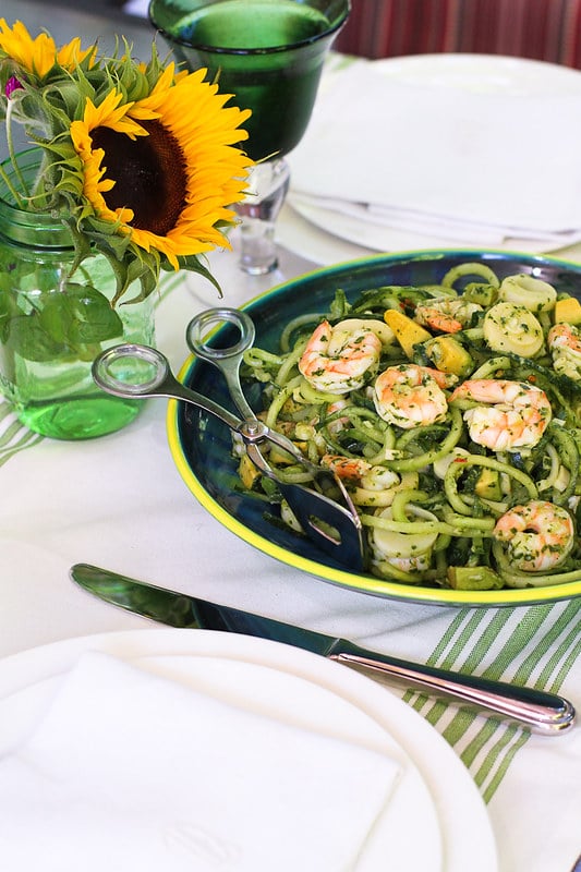Chimichurri Cucumber Noodles with Shirmp, Avocado and Hearts of Palm…The flavors meld together so well in this healthy, fresh recipe! 245 calories and 5 Weight Watchers Freestyle SP