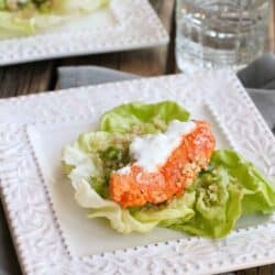 Buffalo Chicken Lettuce Wraps with Quinoa…Lighten up Buffalo chicken by sautéing chicken tenders and serving them in lettuce wraps with a crunchy quinoa vegetable mix. Perfectly spicy, healthy and delicious! 249 calories and 5 Weight Watchers SmartPoints