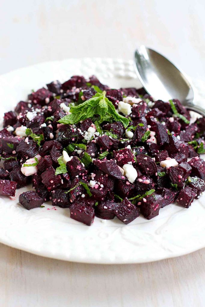 This Roasted Beet Salad with Feta has a fantastic mix of naturally sweet and savory flavors. Super simple to make! For a big helping…150 calories and 3 Weight Watchers Freestyle SP