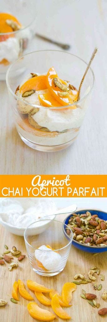 Spice up your morning with these easy, healthy Apricot Chai Yogurt Parfaits. Tons of flavor, protein and fruit. 224 calories and 3 Weight Watchers Freestyle SP