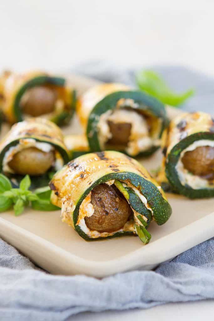 These fantastic vegetarian Grilled Zucchini Potato Rolls with Goat Cheese are great as an appetizer or even a light lunch. 109 calories and 3 Weight Watchers Freestyle SP