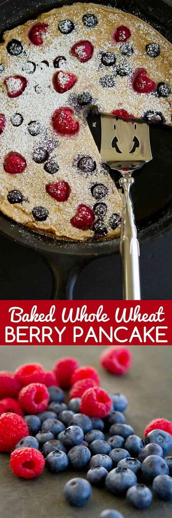 Whip up this easy and healthy Baked Whole Wheat Berry Pancake for brunch or even dessert! 152 calories and 4 Weight Watchers Freestyle SP