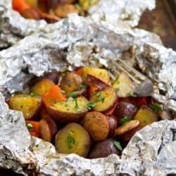 These Grilled Sausage and Potato Foil Packets are fantastic for an easy grilling weeknight or camping meal! 286 calories and 7 Weight Watchers Freestyle SP