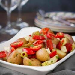 Serve up this Warm Antipasto Potato Salad recipe at your next barbecue or alongside a roast chicken for Sunday dinner. 142 calories and 4 Weight Watchers Freestyle SP