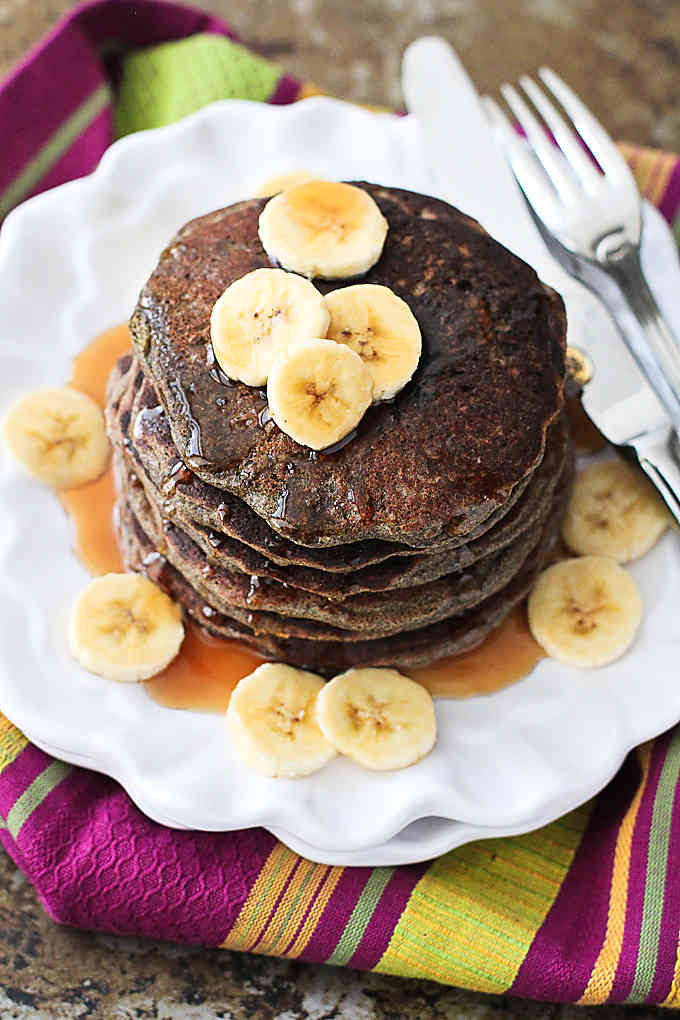 These Buckwheat Blender Pancakes make for a quick, healthy breakfast recipe that happens to be gluten free! 125 calories and 4 Weight Watchers Freestyle SP