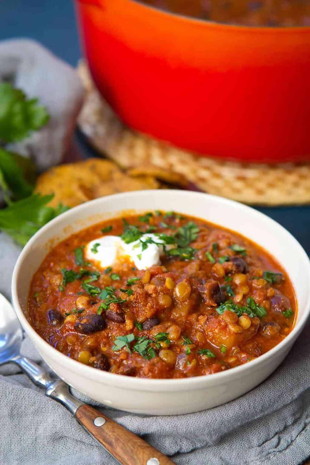Hearty, perfectly spiced and packed with protein, this Chorizo & Butternut Squash Lentil Soup is the perfect comfort food. 303 calories and 6 Weight Watchers Freestyle SP