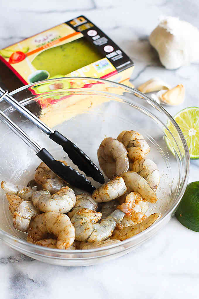 Easy Guacamole Spiced Shrimp Crostini recipe…These will disappear in minutes at your Super Bowl party! 40 calories and 1 Weight Watcher Freestyle SP