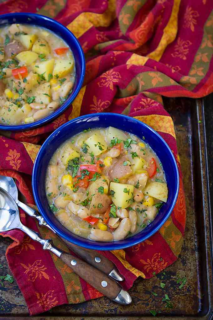 There's nothing better than a well spiced, hearty stew on a cold night. This healthy Green Chile Potato Stew recipe will warm you up in no time. 233 calories and 3 Weight Watchers Freestyle SP