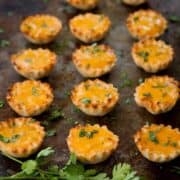 Each bite of these light but gloriously cheesy and crispy pumpkin queso phyllo bites make tailgating and fall party snacking even better. 75 calories and 2 Weight Watchers Freestyle SP