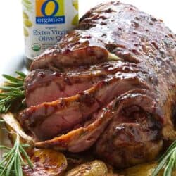 Showstopper! This Roast Leg of Lamb glistens with a blackberry glaze and is the ultimate meal for the holidays or a special occasion. 341 calories and 9 Weight Watchers SmartPoints