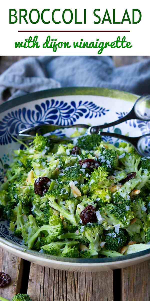 Whip up this recipe for broccoli salad the next time you have to take a side dish to a potluck. Easy, delicious and healthy side dish. 148 calories and 4 Weight Watchers Freestyle SmartPoints #vegetarian #cleaneating