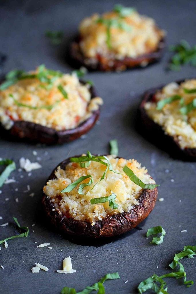 Stuffed portobello mushrooms are healthy, cheesy and filling. The perfect answer when you need a vegetarian appetizer or entree. 109 calories and 3 Weight Watchers Freestyle SmartPoints
