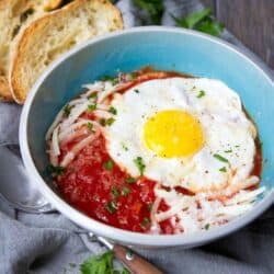 Serve up this Italian Eggs in Purgatory recipe for breakfast, lunch or dinner. Easy, healthy and delicious! 240 calories and 3 Weight Watchers Freestyle SP