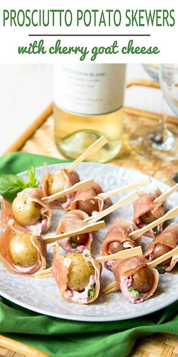 Set out these sweet and savory prosciutto potato skewers on the appetizer table at your next party and watch them disappear in minutes! 41 calories and 2 Weight Watchers Freestyle SP #appetizer #vegetarian