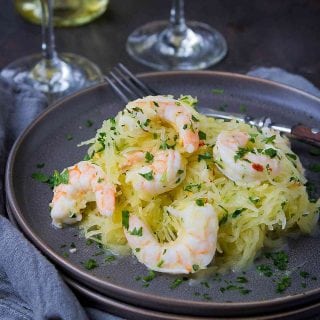 Shrimp scampi takes a low carb turn by replacing the standard dose of pasta with spaghetti squash. 243 calories and 3 Weight Watchers Freestyle SP