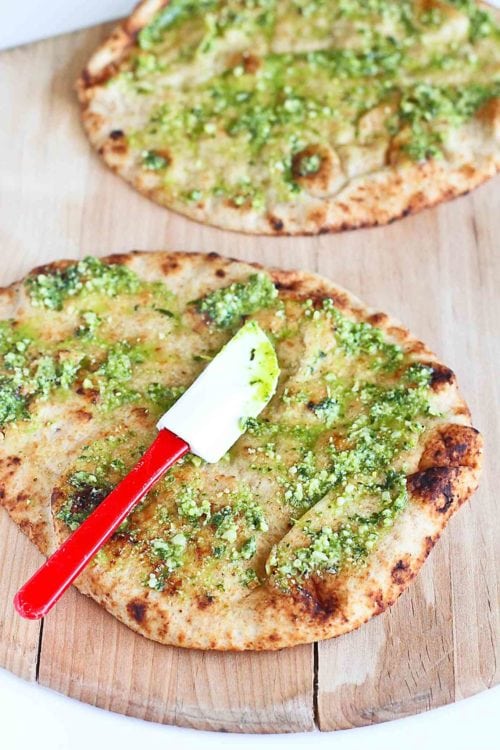 Chicken Pesto Artichoke Naan Pizza Recipe 20 minute meal