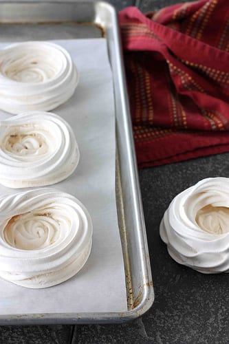 Meringue shells are a breeze to make and can be stored in the freezer for last-minute desserts. Follow this tutorial on how to make meringue shells. #meringue #howto #easydessert