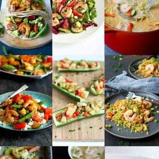20 Healthy Shrimp Recipes for Dinner! If you love shrimp, you're going to love these recipes. Everything from soups to low carb meals. All with calorie counts and Weight Watchers SP. #shrimp #dinner #recipe #weightwatchers