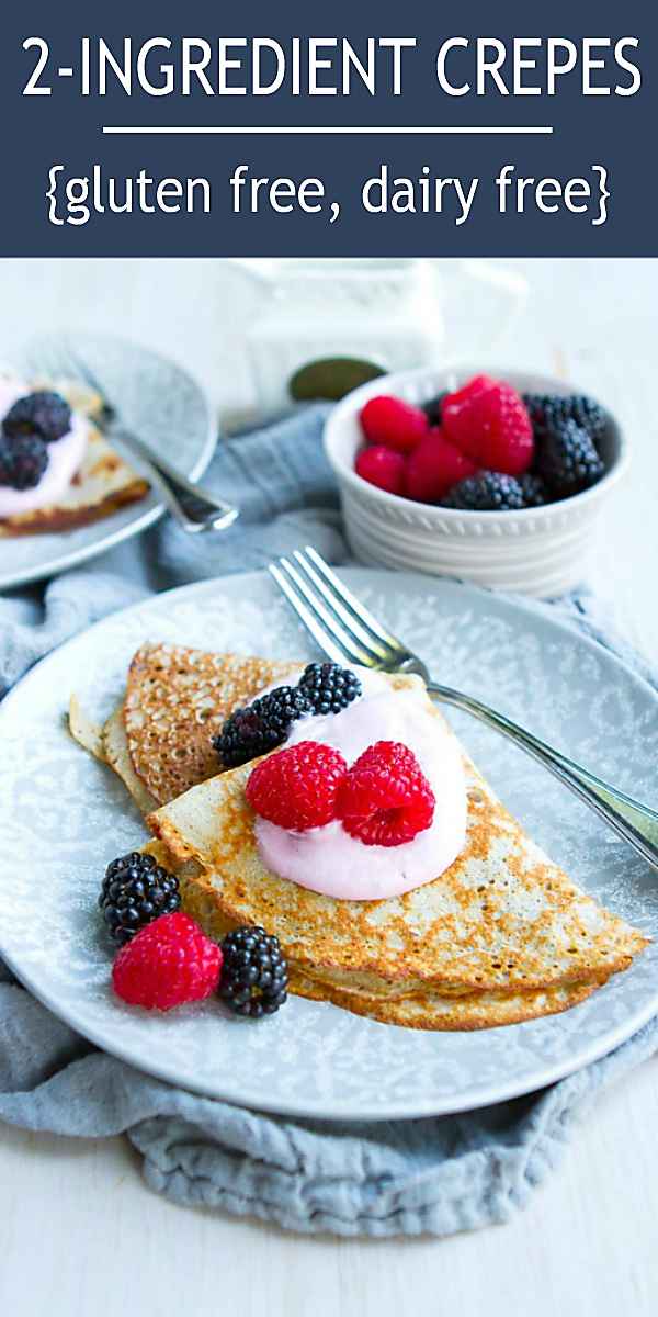 Making crepes has never been so easy! This 2-ingredient recipe is fantastic for brunch or dessert. 76 calories and 0 Weight Watchers Freestyle SP #creperecipe #2ingredient #vegetarian