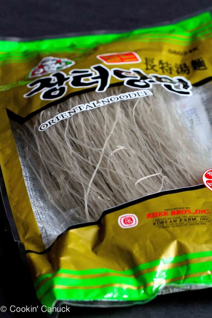 Sweet potato noodles or Korean glass noodles in package