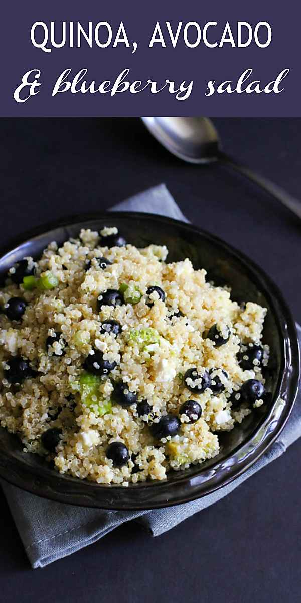 I take this quinoa salad to almost every summertime potluck. Super easy to make, and great salty-sweet flavors with the addition of blueberries and feta. 121 calories and 4 Weight Watchers Freestyle SP #quinoarecipes #healthyeating #cleaneating