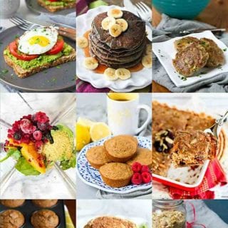 A collage of healthy breakfast recipes