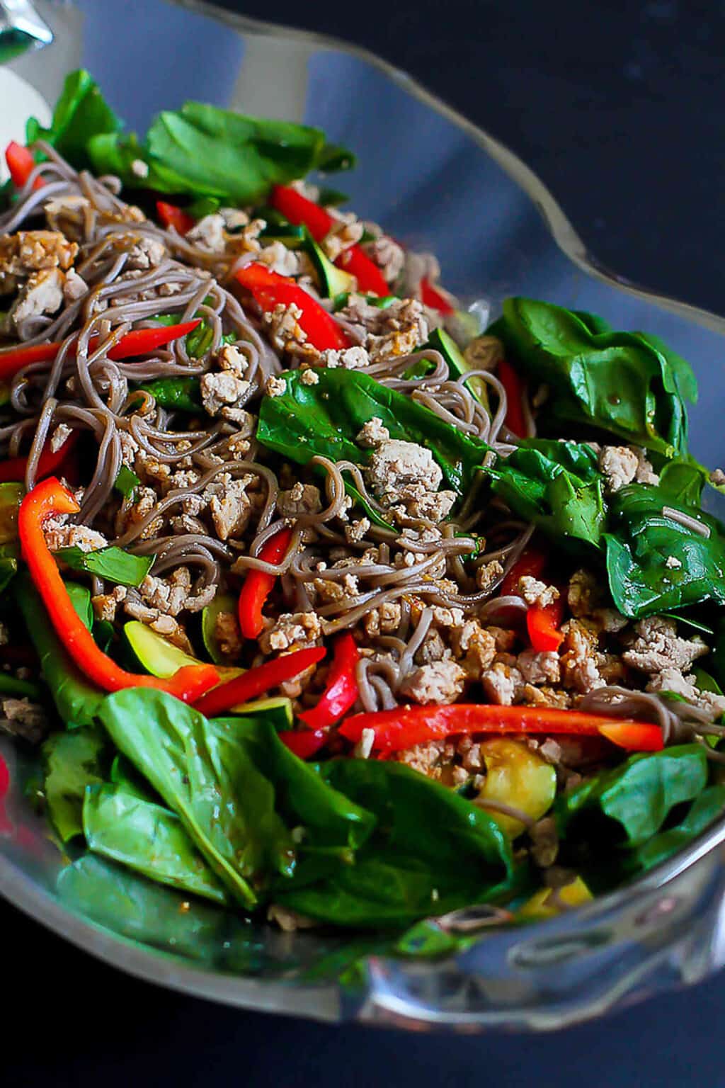 Healthy and delicious! This gluten free soba noodle salad is packed with lean protein and vegetables. 286 calories and 5 Weight Watchers SP | Cold | Asian | Dressing | Easy | Turkey | Recipe | Simple | Meal Prep | Japanese #glutenfree #sobanoodles #wwrecipes #smartpoints #healthydinnerrecipes