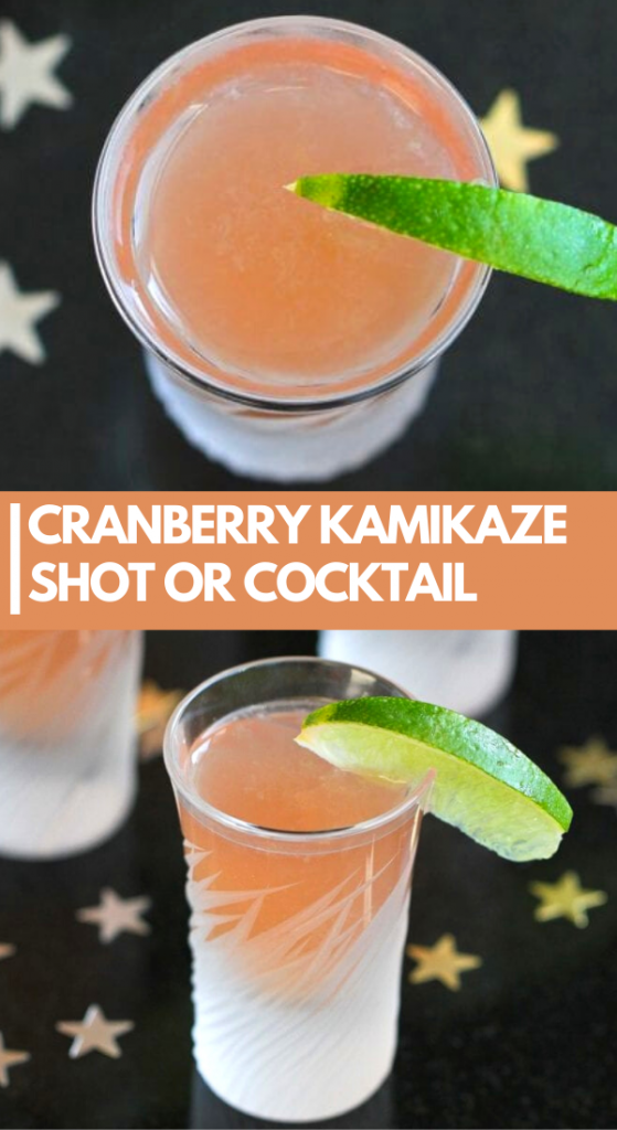 Kick up your next cocktail or holiday party with these easy, festive cranberry kamikaze shots! 57 calories and 2 Weight Watchers SP #cocktail #kamikaze #vodka
