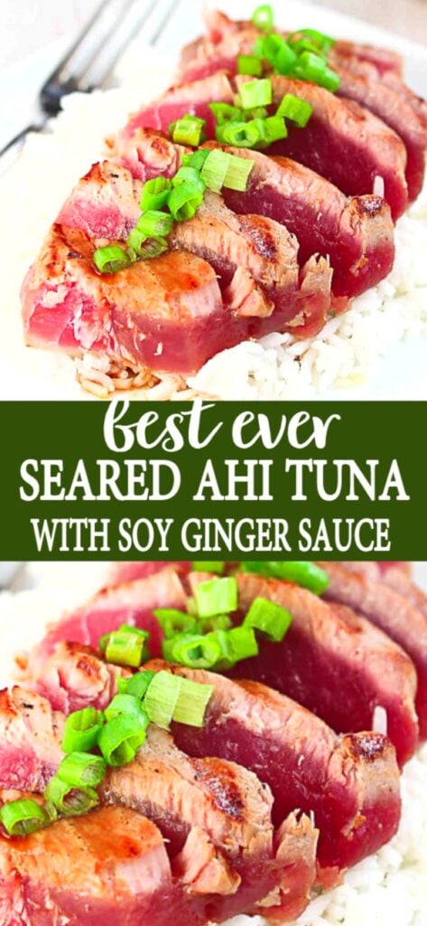 Seared ahi tuna is one of those recipes that looks really impressive, but is a breeze to make. Restaurant-quality, right from your own kitchen! 233 calories and 2 Weight Watchers SP | Valentine's Day | Seared Tuna