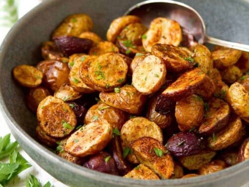 Roasted Mini Potatoes Recipe - Cookin Canuck - Easy Side Dish