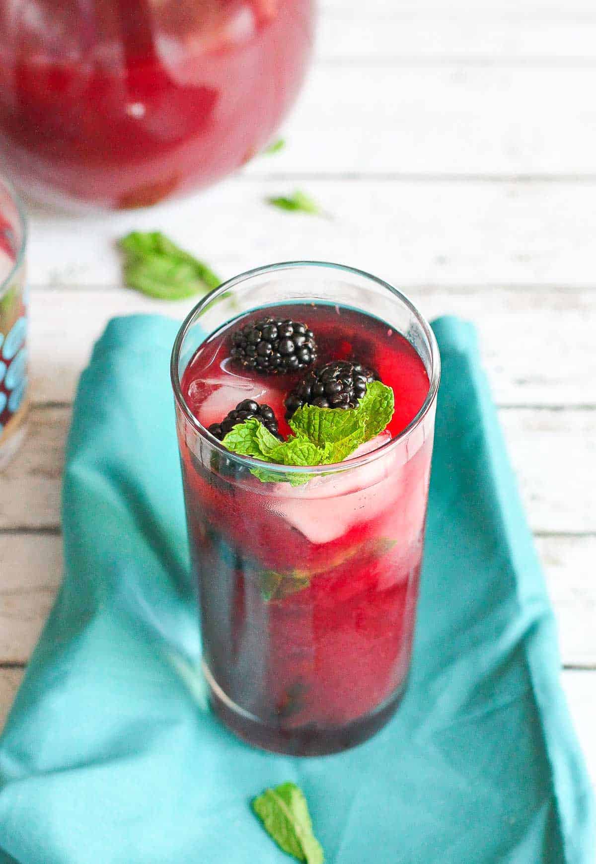 Brewing your own iced blackberry tea is easier than you could imagine. Use fresh or frozen fruit, plus maple syrup to make a lower sugar version. | Sweet | Recipe | Drink
