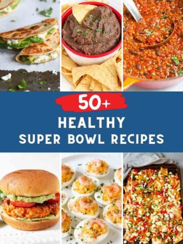 A collage of recipes for the Super Bowl.